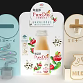 Interactive Zone Featuring PureDay Strawberry Yogurt Drinks Milk Products and Model 3d model