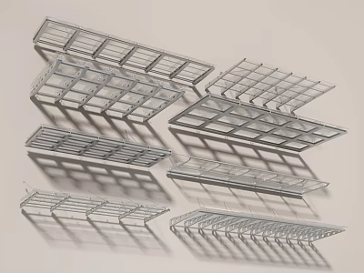 Modern Glass Shed Glass Canopy 3d model