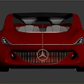 Red Futuristic Concept Car With Sleek Design Transparent Roof And Open Doors