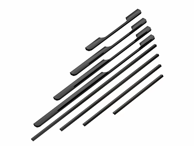 Black Cabinet Drawer Handles With Various Lengths And Modern Design 3d model