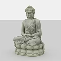 Exquisite Hand Carved Buddha Sculpture Sitting Cross Legged on Lotus Base