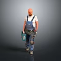 Professional Construction Tool Kit With Hand Tools And Knee Pads For Workers