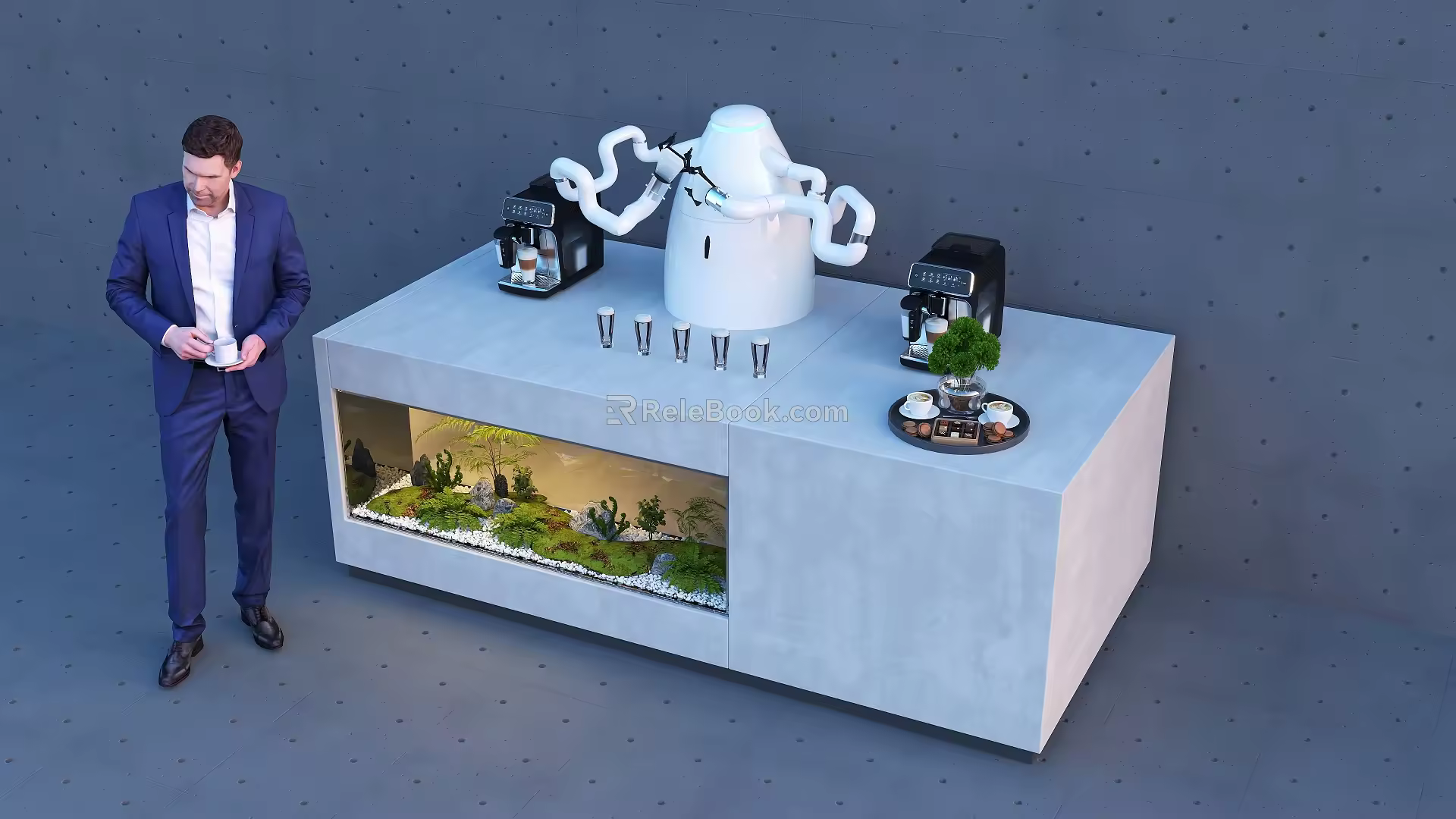Robot coffee table mechanical arm coffee table bar mechanical arm coffee table 3d model
