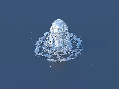 Modern Transparent Garden Ornament Featuring Water Splash Design For Outdoor Decor 3d model