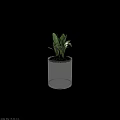 Tech Exhibition Hall Interior With Transparent Glass Vase Green Plants And Soil