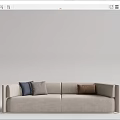 Modern Sectional Sofa With Multi Colored Cushions In Light Gray And Navy 3d model