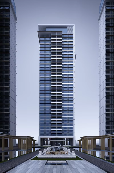 High-rise residential buildings in modern residential areas 3d model