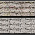 Feature Wall Design With Multicolored Stone Bricks And Gray Textured Masonry Patterns 3d model