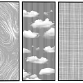 Modern Decorative Room Dividers With Abstract Lines Cloud Patterns And Grid Design