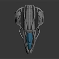 Futuristic Silver Space Vehicle With Streamlined Design Transparent Blue Cockpit For Space Exploration