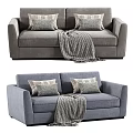 Cozy Two Seater Sofa Interior Design With Decorative Pillows And Throw Blanket
