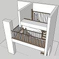Modern Open Straight and Platform Staircase Designs for Interior Architectural Spaces 3d model