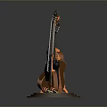 Colorful Musical Instrument Equipment Models Including Guitars Stands And Drums