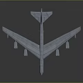 Gray Passenger Airplane With Four Engines Blue Tail And Modern Wing Design