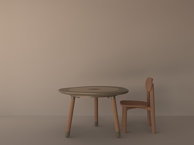 Modern Children's Table and Chair Children's Game Growth Learning Table and Chair Combination 3d model