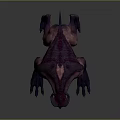 Fierce Fantasy Creature Character With Horns Purple Pink Skin Muscular Build And Sharp Claws