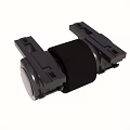 Black Symmetrical Mechanical Component With Industrial Support Frame And Metal Parts