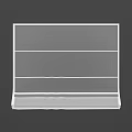 White Transparent Kitchen Curtain With Layered Design And Curved Bottom Edge