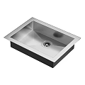 Stainless Steel Single Bowl Square Kitchen Sink With Central Drain And Sleek Design