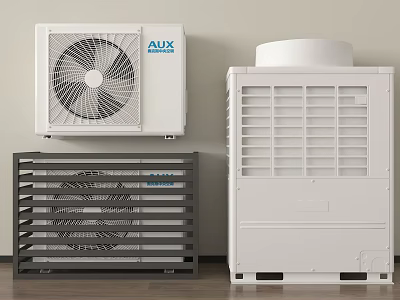 AUX Air Conditioner Fan Units With Indoor And Outdoor Design Features 3d model