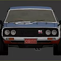 Vintage Blue And White Race Car With DUNLOP Logo Rear Spoiler And Alloy Wheels