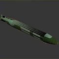 Green Transparent Missile Shaped 3D Model With Aerodynamic Modern Design Features