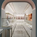 Elegant Jewelry Store Interior Design With Glass Display Cases And Jewelry Displays