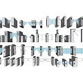 Modern access control machine gate swing gate 3d model