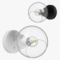 Modern Wall Mounted Lamp With Glass Shade And Illuminated Design In White And Black