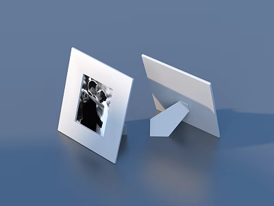 Modern White Photo Frame With Black And White Photo Stand Design 3d model
