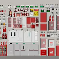 Comprehensive Fire Safety Equipment Collection with Extinguishers Hydrants Alarms and Signs