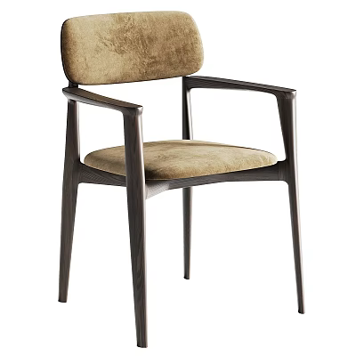 Modern Accent Chair With Wooden Frame And Beige Fabric Upholstery Design 3d model