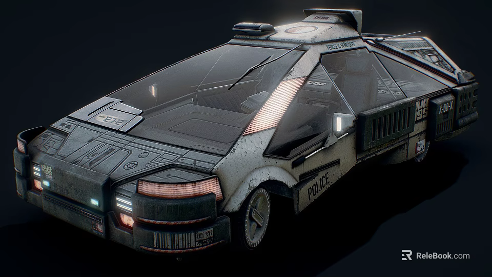 Futuristic Police Car With Sleek Sci Fi Design And Advanced Features 3d model 