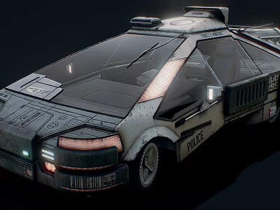 Futuristic Police Car With Sleek Sci Fi Design And Advanced Features 3d model