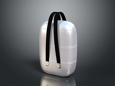 Stylish Silver Backpack With Black Straps Modern Minimalist Fashion Accessory For Daily Use 3d model