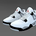 White Basketball Sneakers With Red Logo Gray Panel Details White Laces And Black Sole