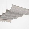 Modern Wavy Hanging Ceiling Drapery with Multiple Layered White Fabric Panels 3d model