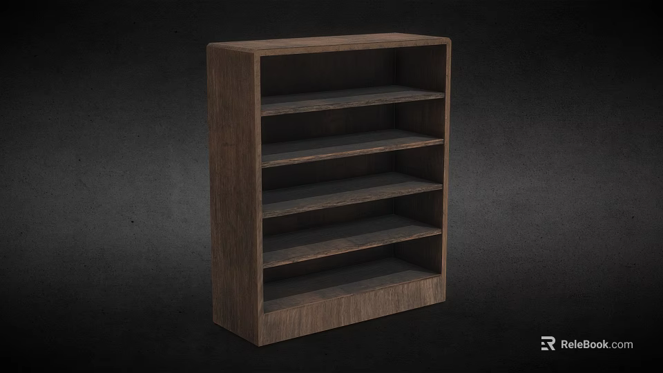 Wooden Open Cabinet With Multiple Shelves For Modern Storage Solutions 3d model 