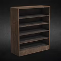 Wooden Open Cabinet With Multiple Shelves For Modern Storage Solutions