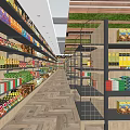 Supermarket Department Store Interior With Open Layout Fresh Produce Shelves And Bright Lighting