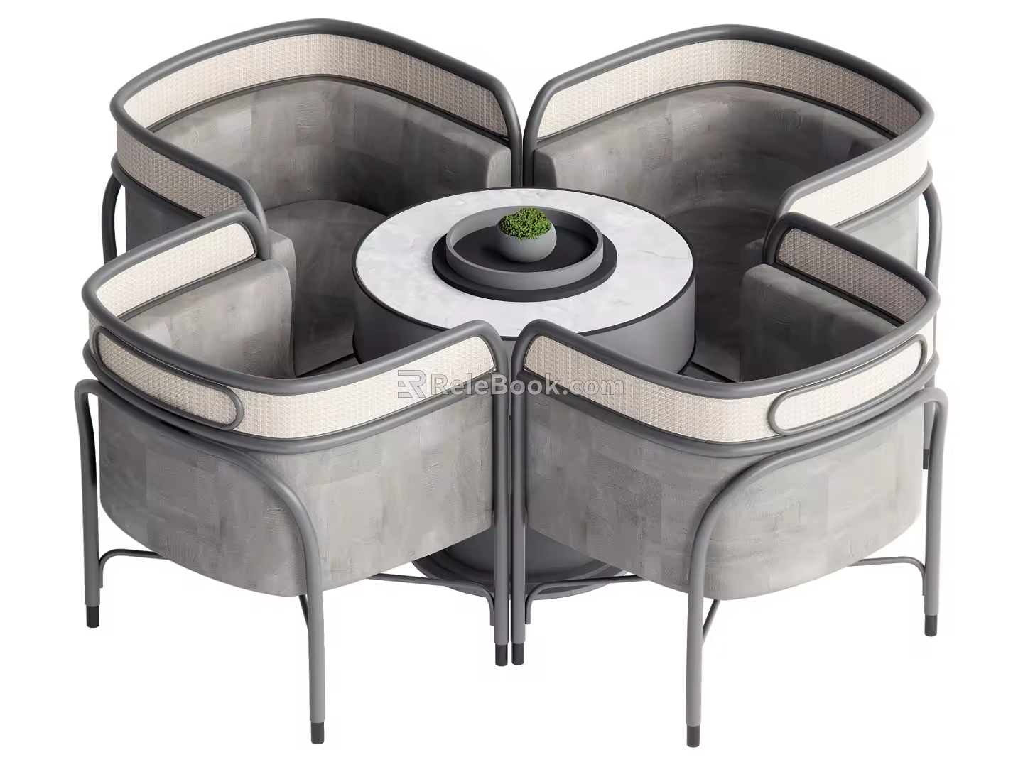 Modern leisure table and chair combination 3d model