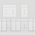Modern Minimalist Cabinet Designs With Various Door Configurations And Multiple Sections 3d model