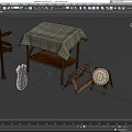 Game props simple shed target shield road signs props benches a group of props low face number low model simple model game sub-era film and television level 3d model