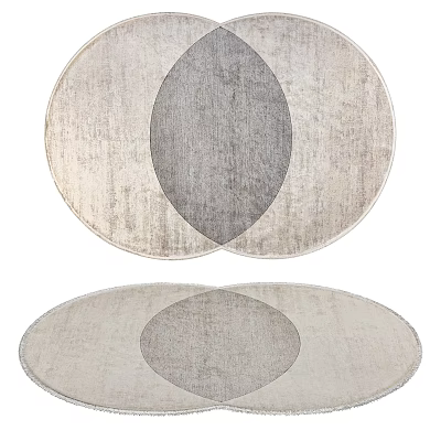 Stylish Circular Rugs With Overlapping Design In Minimalist Style 3d model