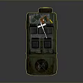 Green Military Off Road Vehicle With Weathered Body And Mounted Equipment On Roof