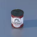 Red And Silver Metal Canned Food Container With Label For Daily Storage Use