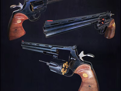 modern revolver pistol 3d model