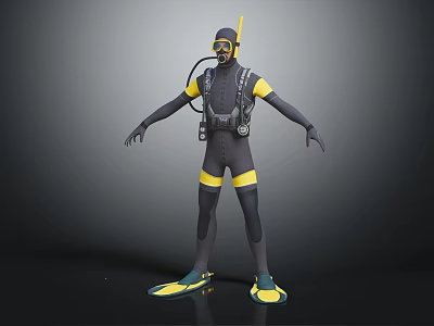 Modern diving suit Dry diving suit Wet diving suit 3d model