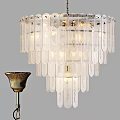 Elegant Modern Chandelier With Transparent Glass Pendant Pieces For Interior Decor