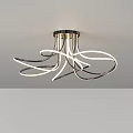Modern Ceiling Light With Curved LED Lines Unique Stylish Design And Lighting 3d model